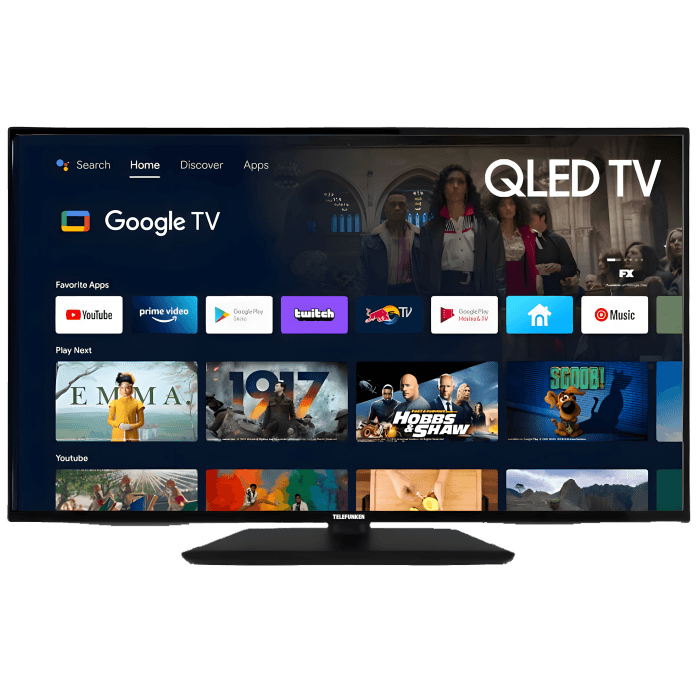TELEFUNKEN QU75G900TF 75 Inch 189 cm Smart QLED Google TV with Satellite Receiver