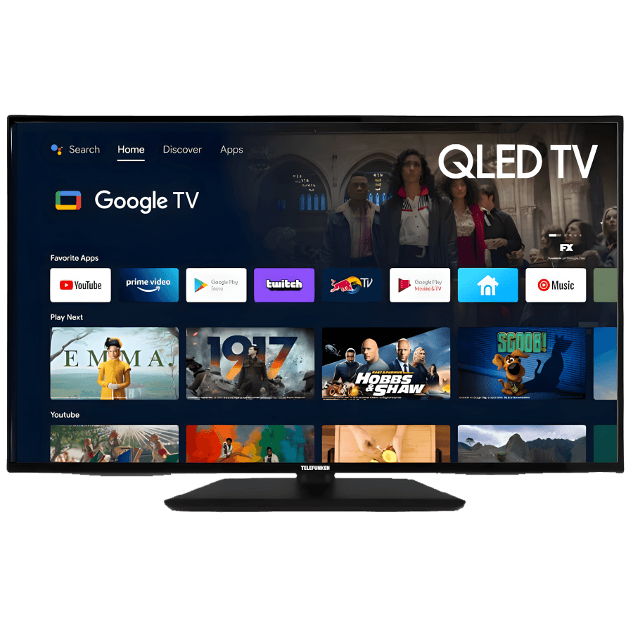TELEFUNKEN QU43G900TF 43 Inch 110 cm Smart QLED Google TV with Satellite Receiver