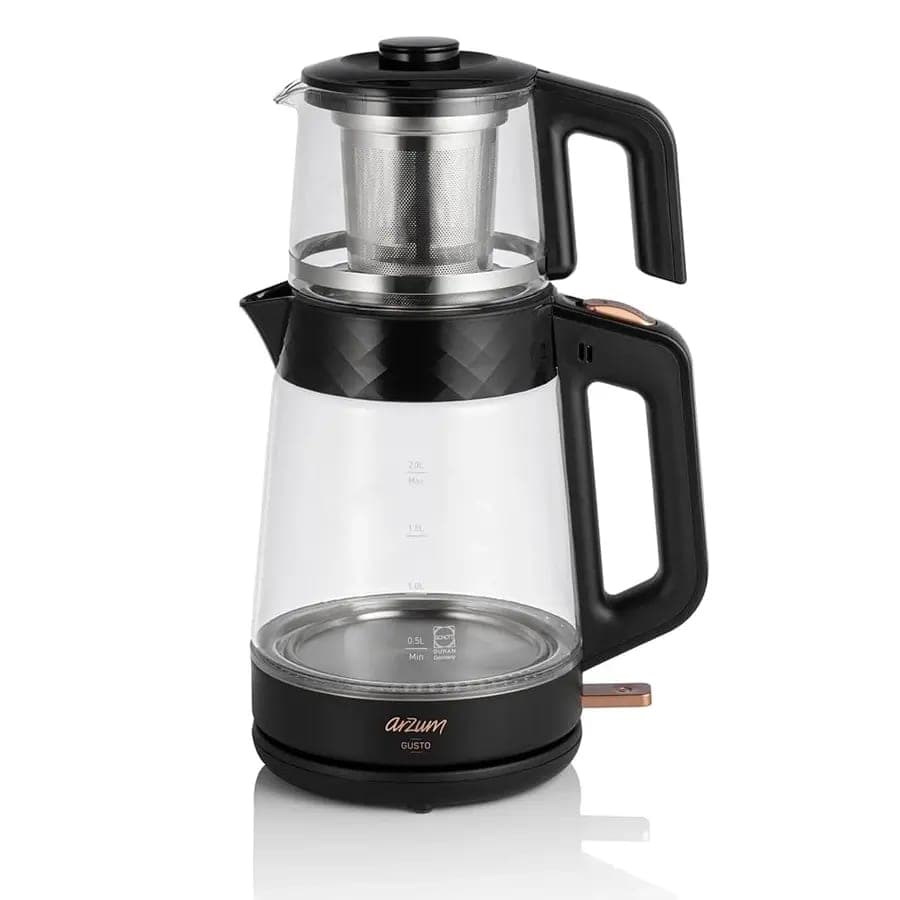 Arzum AR3101 Gusto Cam Çay Makinesi Siyah