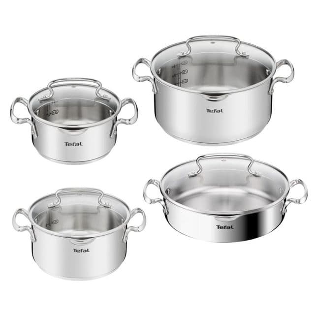 TEFAL 2100145338 Duetto 8 Parça Paslanmaz Çelik Tencere Seti