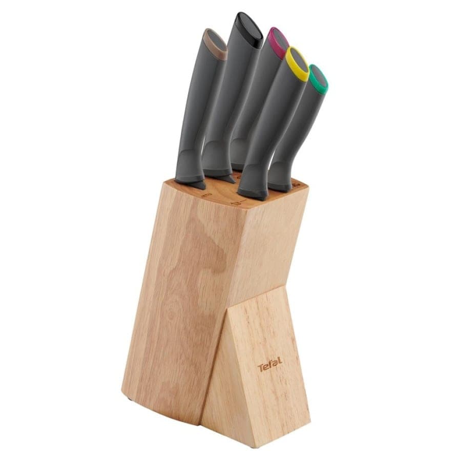 TEFAL FRESH KITCHEN 5 PARÇA AHŞAP SANDLI BIÇAK SETİ